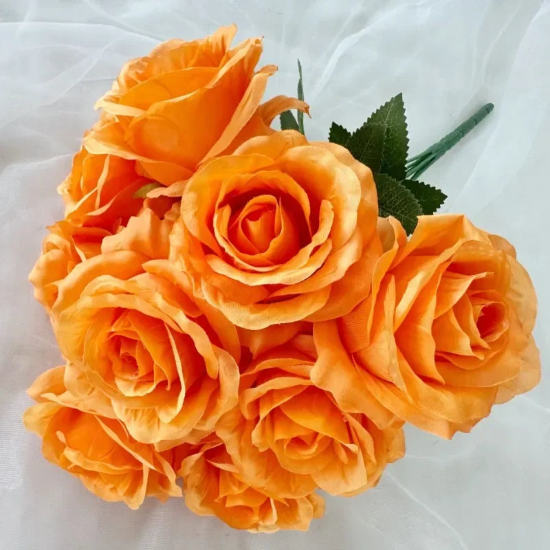 bouquet de roses artificielles en soie pour décoration intérieure - vue 18 sur 28