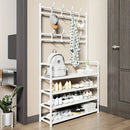 1 Piece 4/5 Ply 23" Carbon Steel, Multipurpose Clothes and Shoe Rack, Black/White, Self Assembly Required