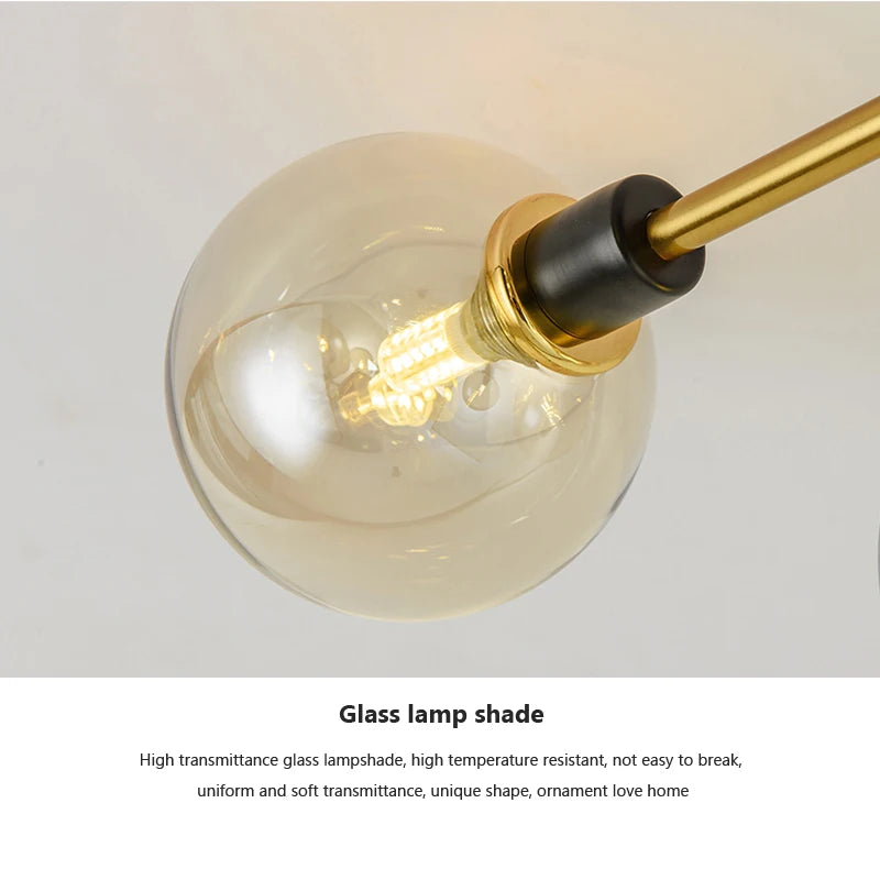 lustre led verre moderne salon maison décor plafonnier - vue 6 sur 18