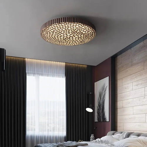 Minimalist honeycomb LED ceiling light for creative decor - vue 2 sur 12