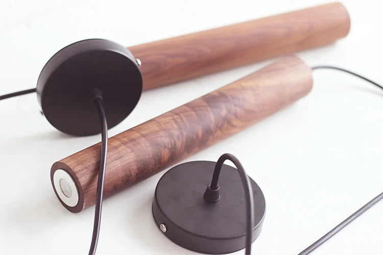 lampe suspendue led moderne en bois décoratif pour intérieur - vue 6 sur 8