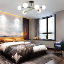 lustre nordique moderne led avec boules de verre