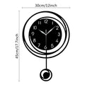Circular hollow swinging wall clock with Arabic numeral scale clock, living room, bedroom, office, home decoration clock