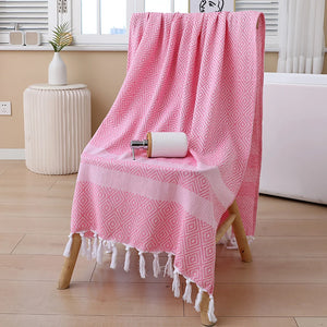 Turkish cotton beach towel with bohemian print
