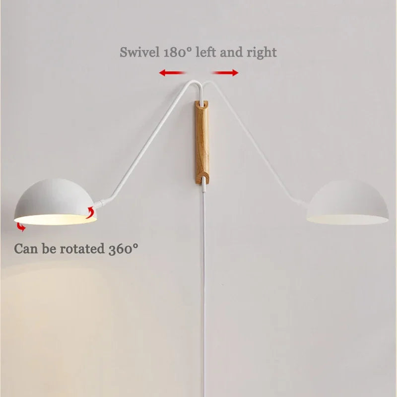 Minimalist Scandinavian swing arm decorative iron wall lamp - vue 6 sur 10