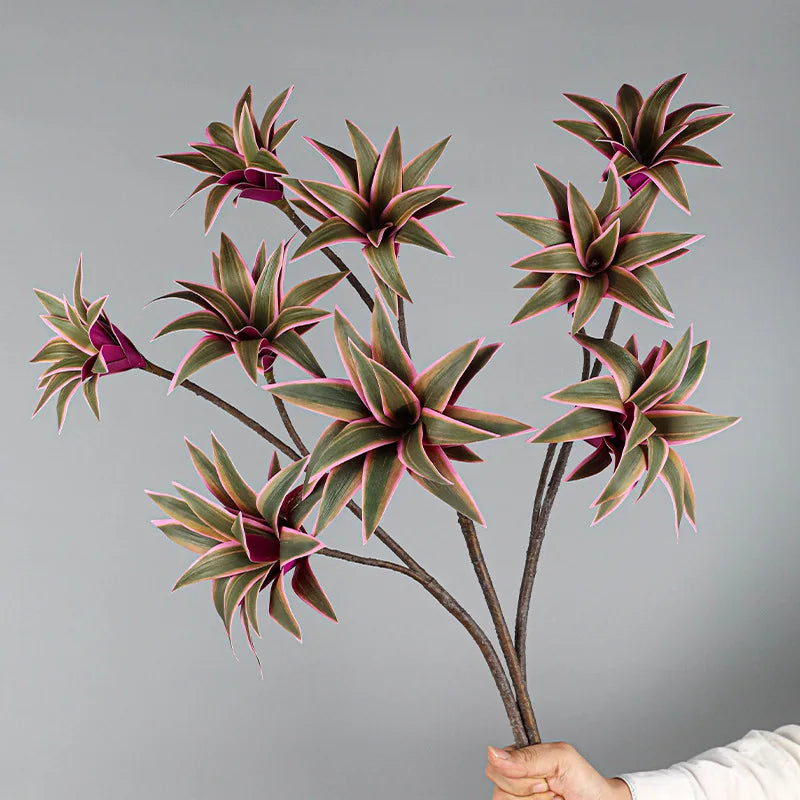 Large artificial lily branches with realistic foliage for decorations - vue 4 sur 6