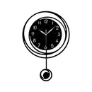 Circular hollow swinging wall clock with Arabic numeral scale clock, living room, bedroom, office, home decoration clock