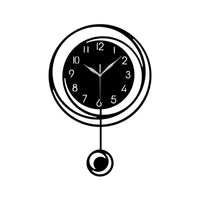 Circular hollow swinging wall clock with Arabic numeral scale clock, living room, bedroom, office, home decoration clock