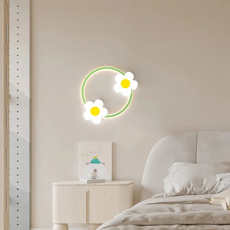 applique murale led fleur pour enfants avec télécommande - vue 4 sur 7