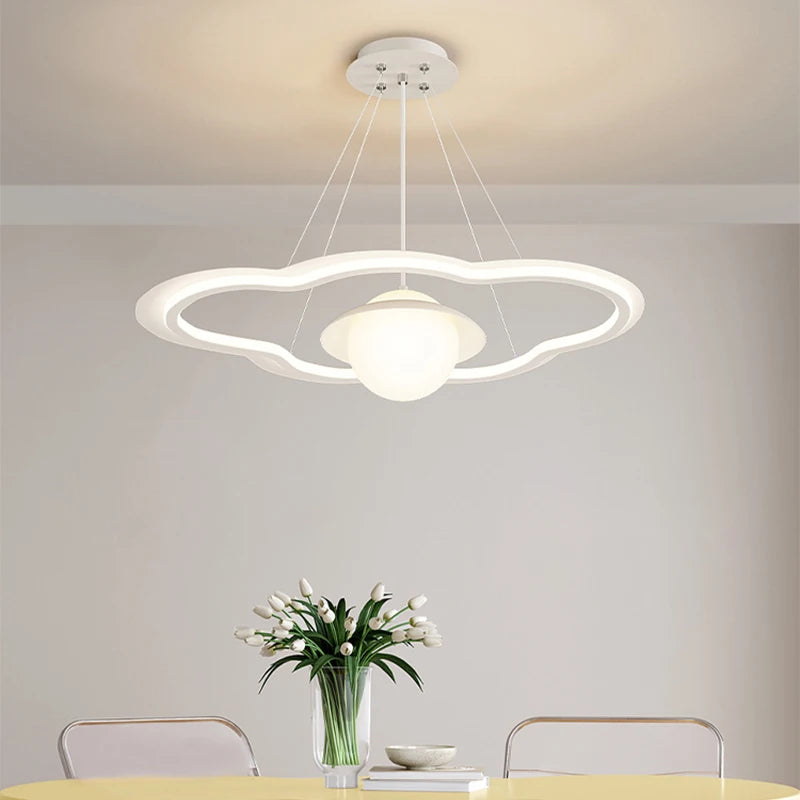 lustre led avec abat-jour nuage pour décoration intérieure - vue 4 sur 9