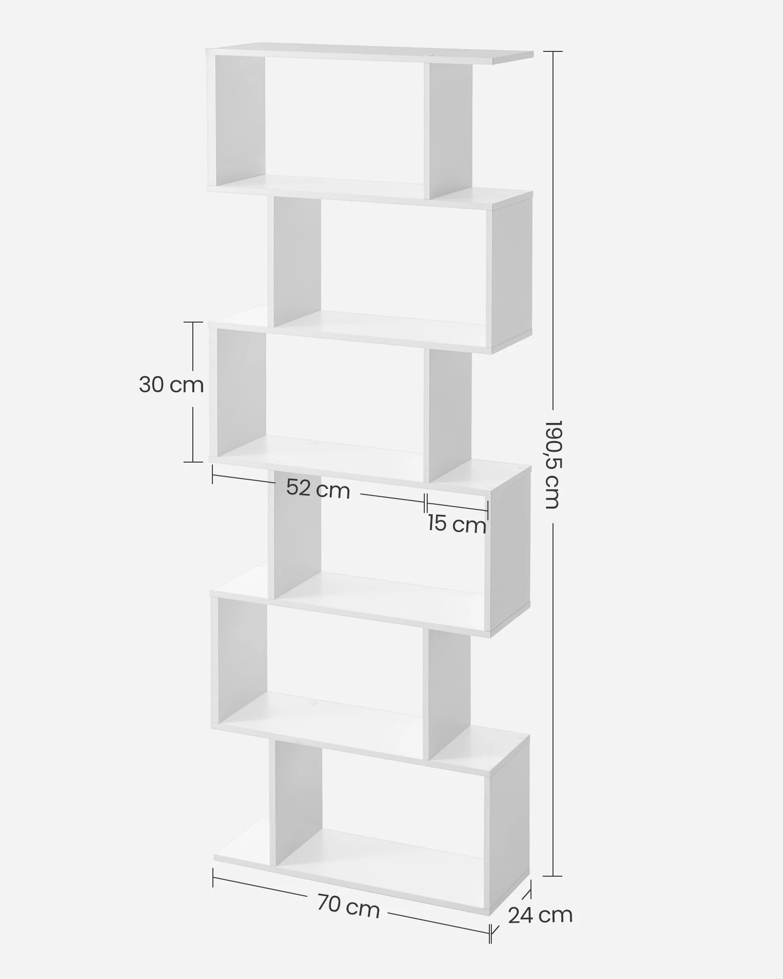 VASAGLE Bookcase, 6 Tier Shelf, Storage Unit, Divider, for Living Room, Bedroom, Office - vue 6 sur 8
