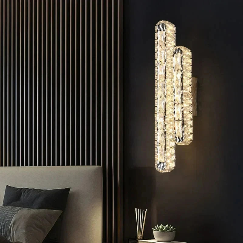 applique murale led ovale moderne en cristal pour décoration intérieure - vue 7 sur 14