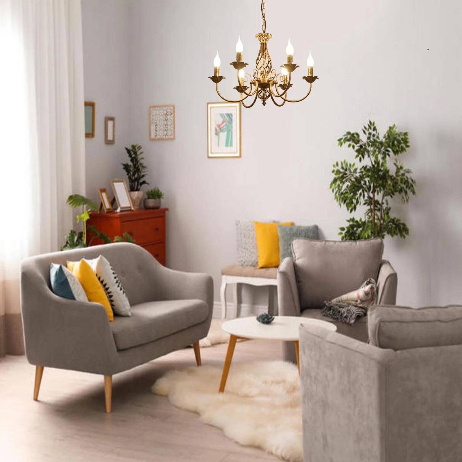 Lustre de ferme en bronze - vue 5 sur 7