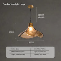 lustre rétro en verre led en forme de pétale pour loft