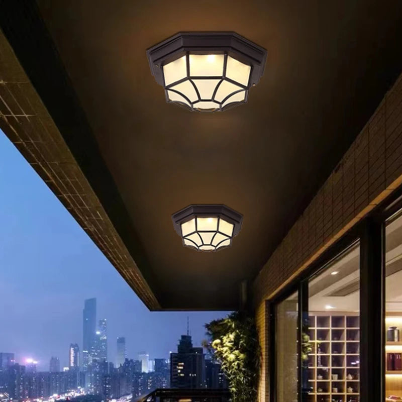 plafonnier led imperméable extérieur design rétro moderne et simple - vue 10 sur 10