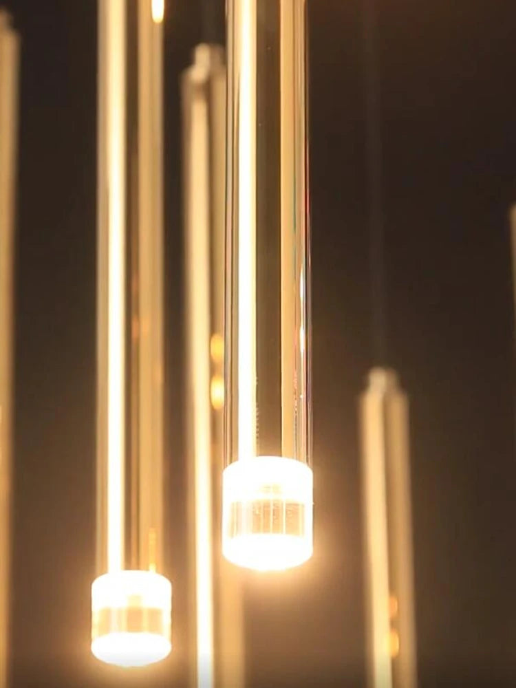 lustre minimaliste postmoderne en métal led double loft éclairage intérieur - vue 4 sur 17