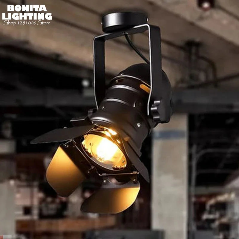 suspension rétro style industriel avec éclairage led vintage - vue 4 sur 6
