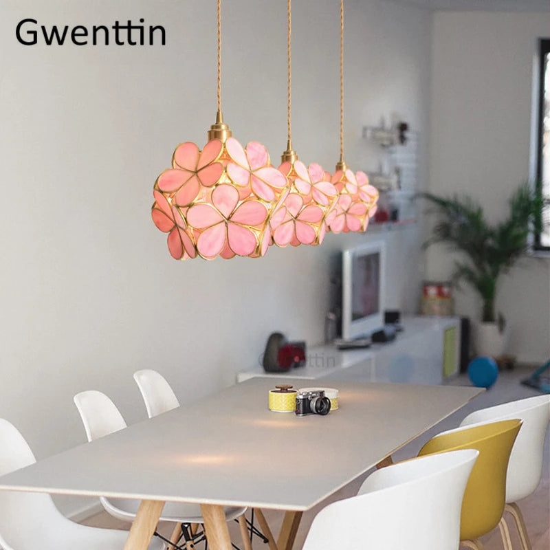 suspension en verre florale style art déco pour intérieur élégant - vue 4 sur 11