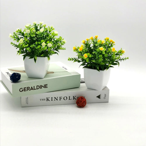 petite rose en pot bonsaï décoration plantes artificielles pour intérieur
