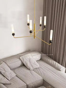 Vintage luxury marble and copper LED pendant chandelier