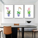 vase aquarelle art mural nordique pour décoration intérieure