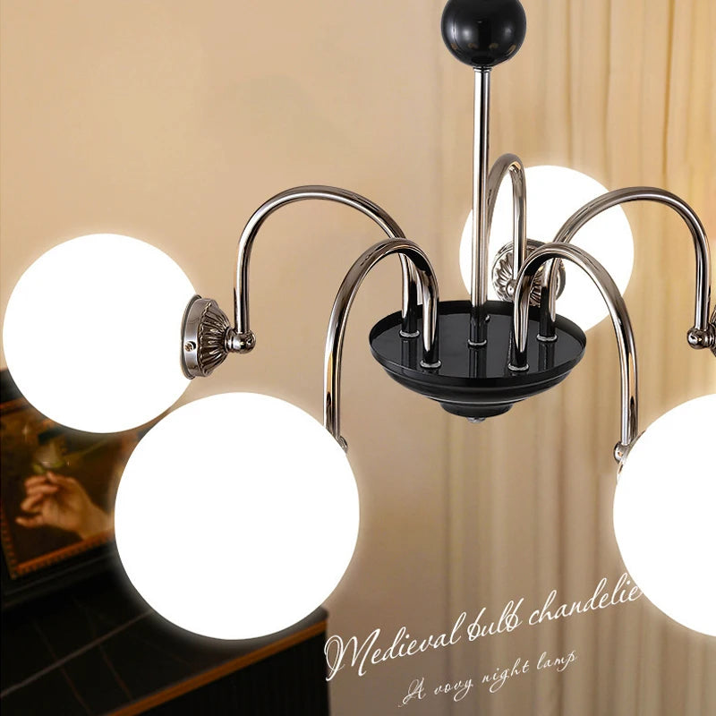 lustre nordique moderne en chrome avec éclairage led - vue 7 sur 18