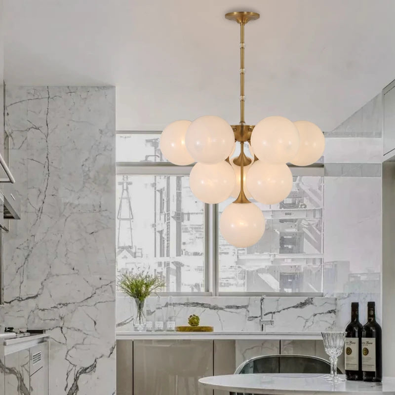 lustre en cuivre design moderne pour un intérieur élégant - vue 4 sur 9