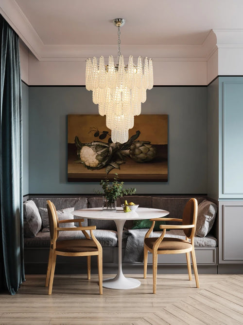 Coloured glass pendant with decorative leaf for chic interiors - vue 7 sur 12
