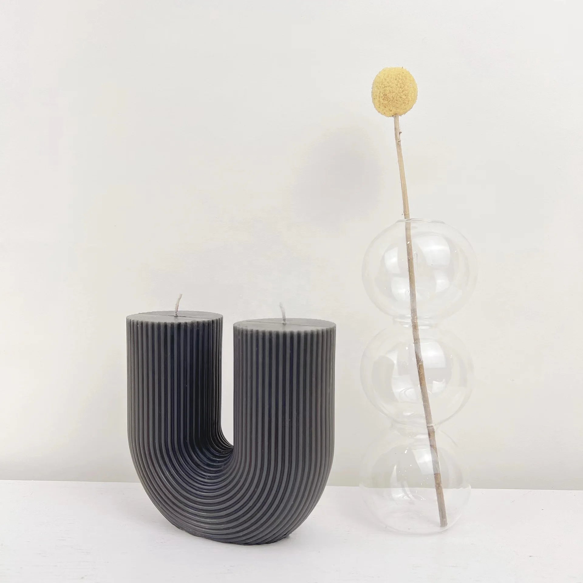 bougies parfumées géométriques en forme de u pour décoration intérieure - vue 4 sur 27