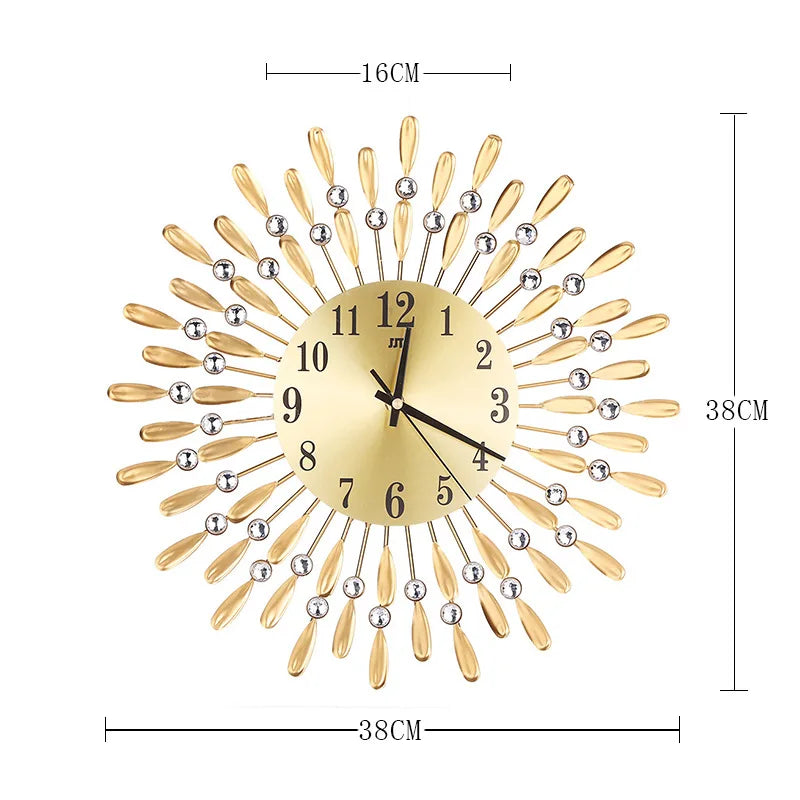 Crystal Sun Modern Style Silent Wall Clock 38X38/60X60/70X70cm, New Product Living Room Office Home Wall Decoration - vue 6 sur 14