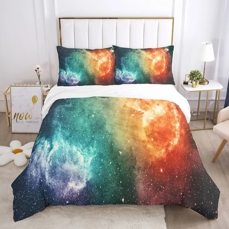 housse de couette galaxy space univers psychédélique taille queen