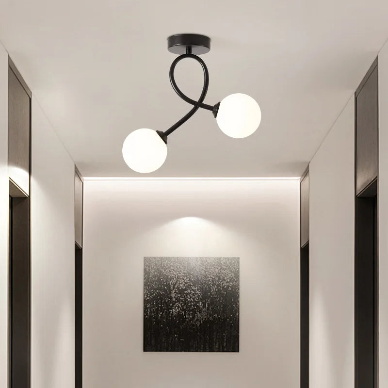 plafonnier moderne minimaliste en verre éclairage intérieur - vue 5 sur 8