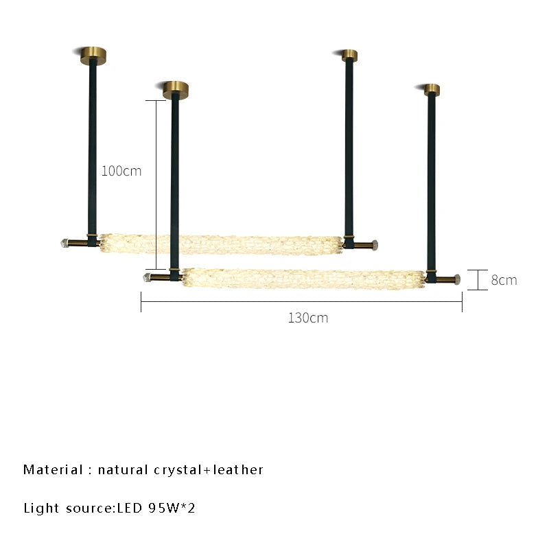 suspension design en cristal naturel avec ceinture en cuir - vue 11 sur 11