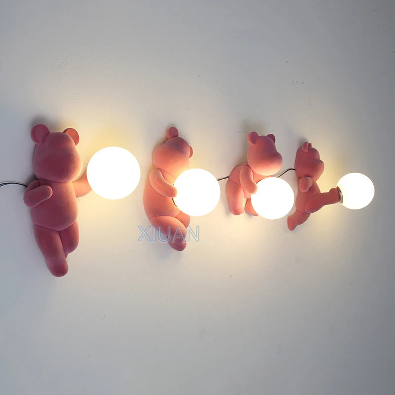 applique murale ours en résine et verre pour enfant - vue 5 sur 18