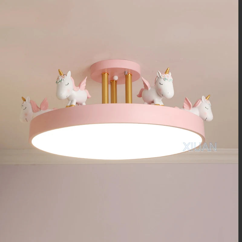 lustre enfant motif cheval pour chambre garçon fille - vue 2 sur 15