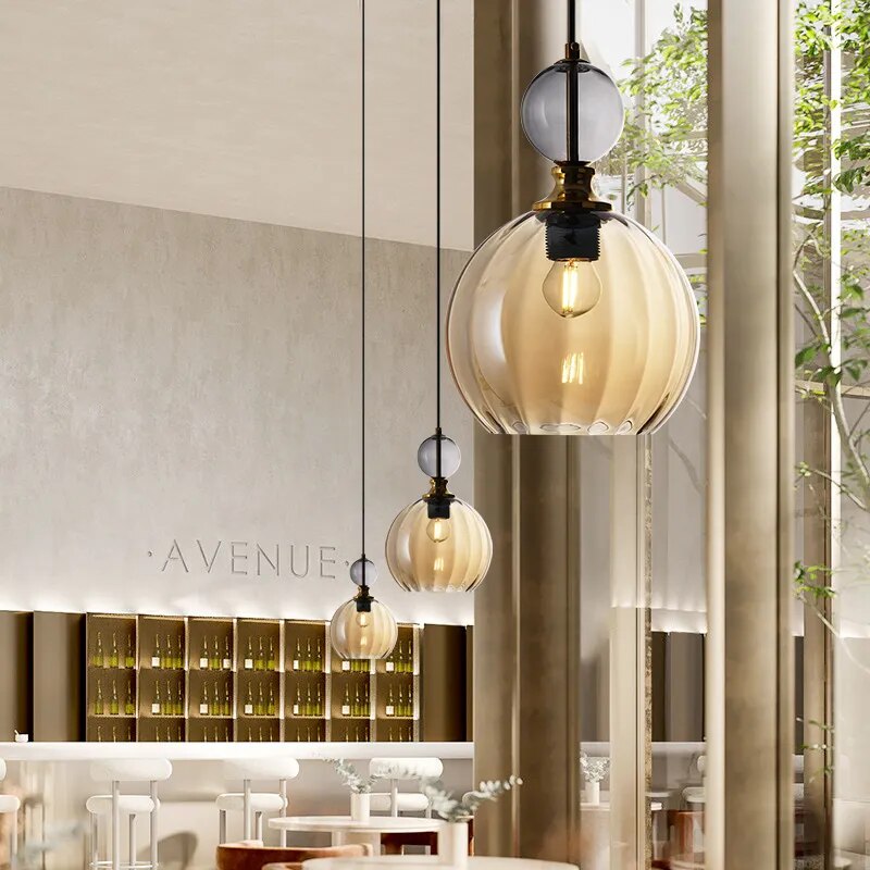 suspension bonbon verre luminaire déco maison - vue 4 sur 14