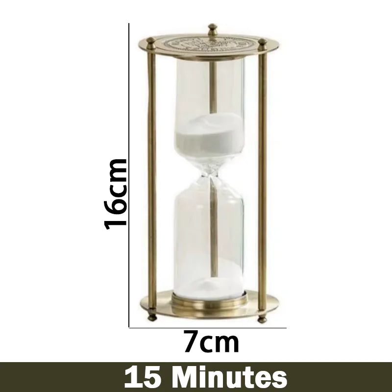 horloge sablier rétro en métal pour décoration et chronométrage - vue 12 sur 15