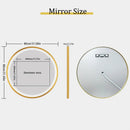 miroir rond éclairé avec cadre en aluminium et fonction mémoire