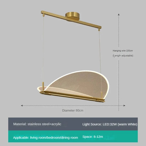 lustre rectangulaire réglable en acrylique pour éclairage créatif - vue 10 sur 12