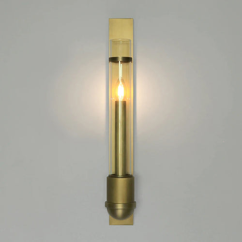 applique murale en acier inoxydable avec tube en verre