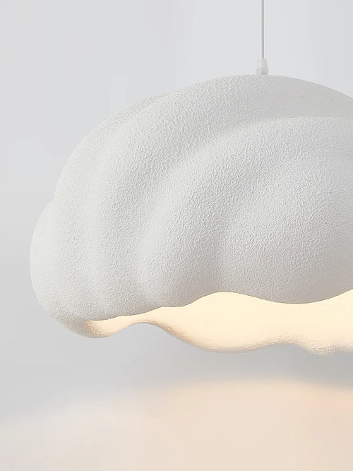Nordic minimalist cloud pendant LED light wabi sabi cream style for dining room, restaurant or bar - vue 7 sur 11