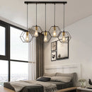 lustre créatif led moderne avec cadre métallique géométrique