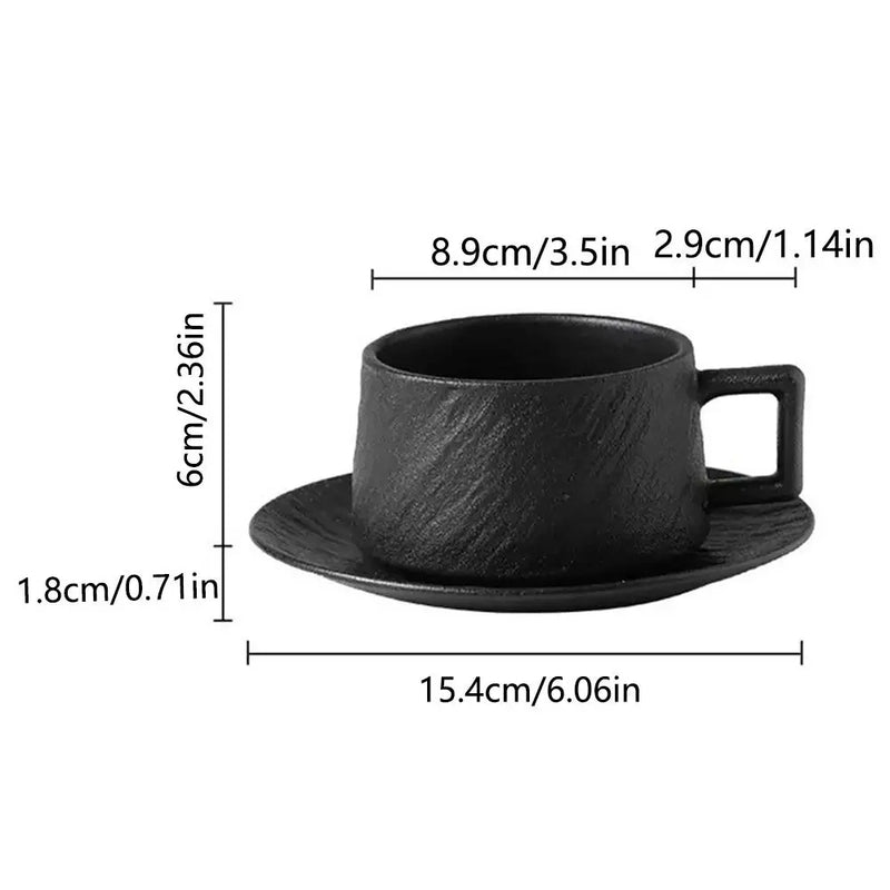 Ensemble tasse assiette ceramique style sable ergonomique