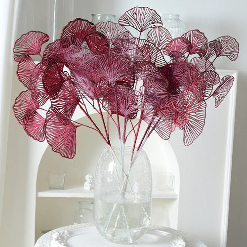 lot de feuilles artificielles ginkgo eucalyptus houx pour décoration florale - vue 3 sur 13