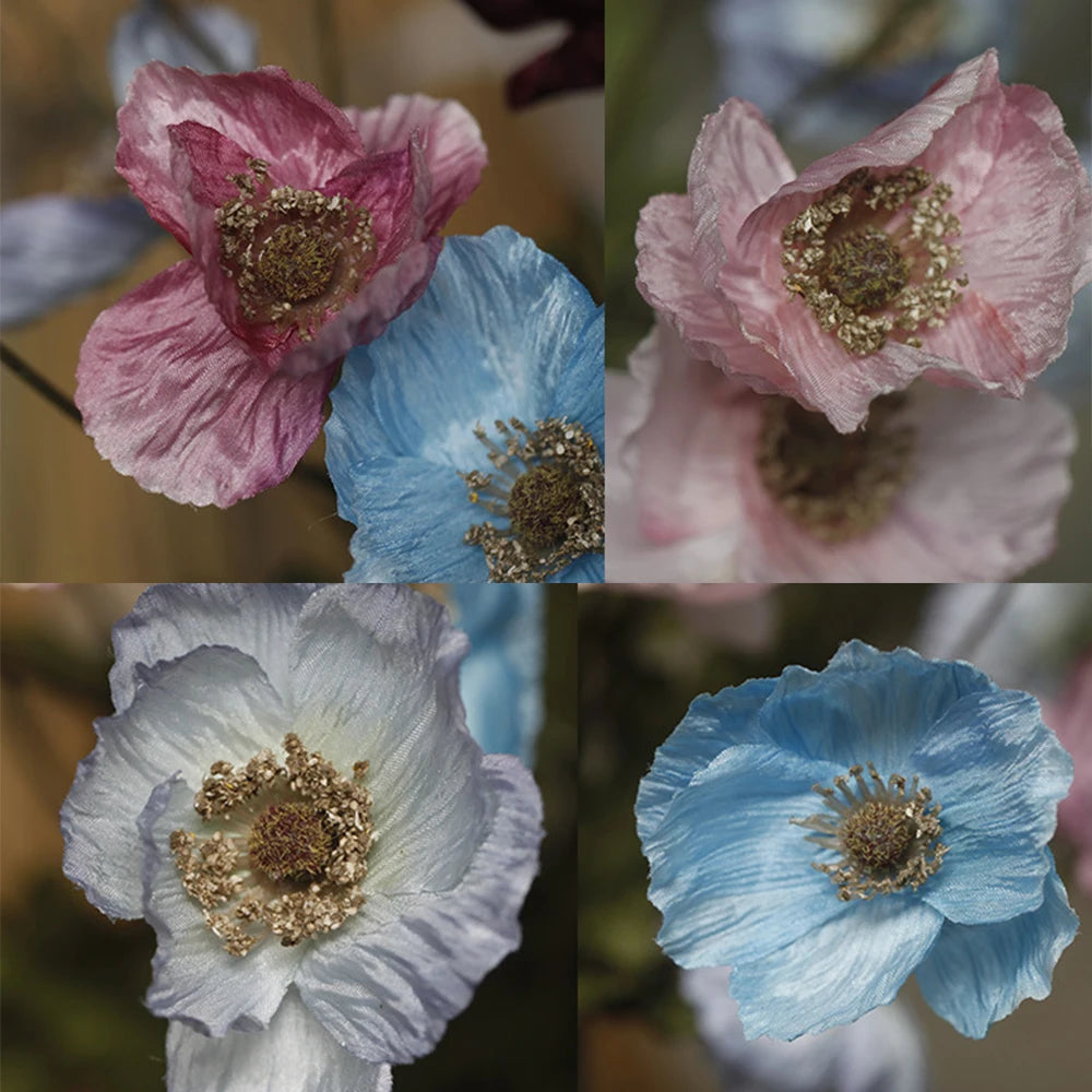 fleur artificielle coquelicot pour décoration de fête et jardin - vue 5 sur 18