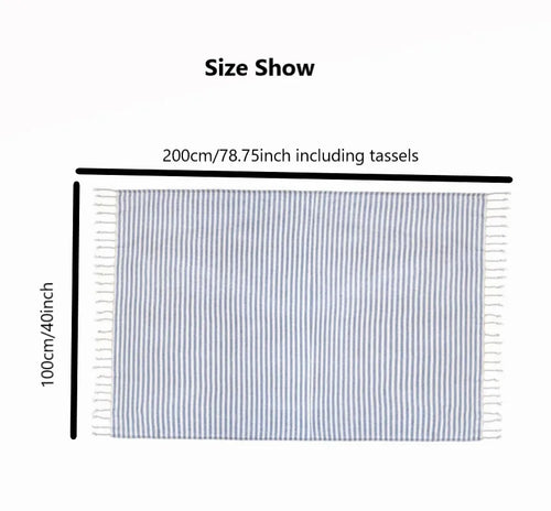 serviette de plage turque xl franges rayures absorbante