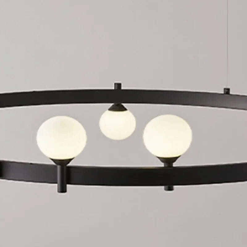 lustre moderne réglable en verre pour décoration artistique - vue 6 sur 10