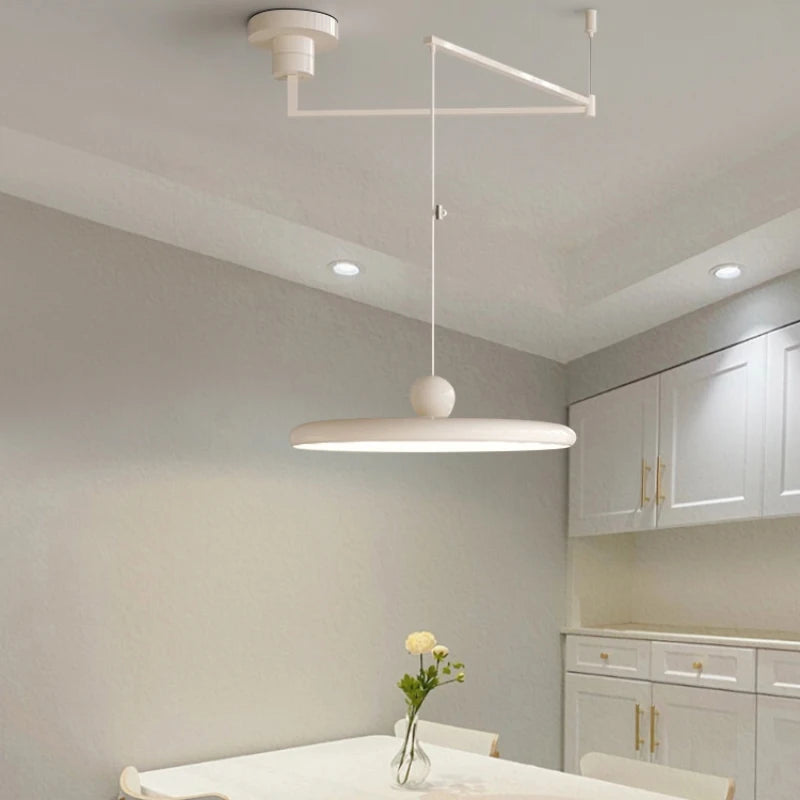 lustre led lumière simple déco maison bras long bar - vue 4 sur 12