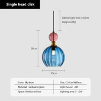 LED moderne couleur nordique bonbons suspension lumières pour chambre chambre d'enfants simple tête verre lampes suspendues luminaires de décoration intérieure