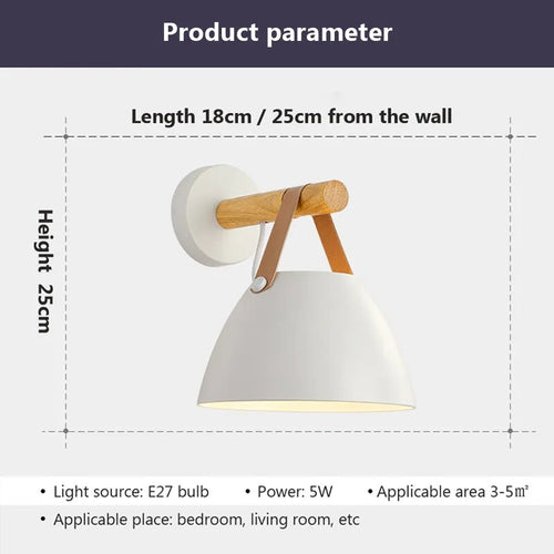 Applique murale en bois Led de style Nordique - vue 4 sur 8
